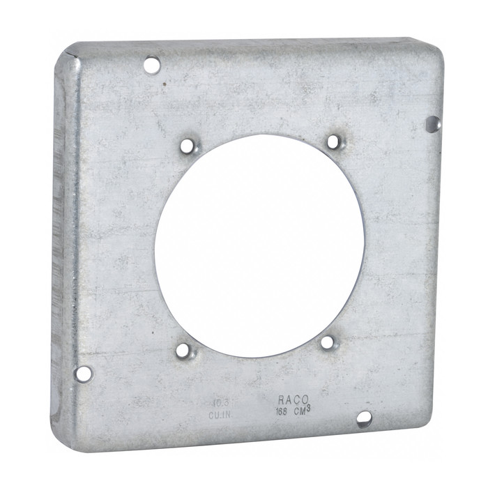 RACO 888 4-11/16 in. Square Exposed Work Cover, 30-60A Round Receptacle Opening, 2.625 in. Dia