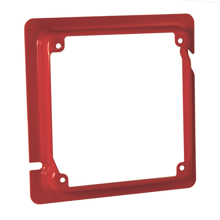 RACO 911-16 4-11/16 in. Life Safety Square Adapter Ring, Red Steel, Pack of 100