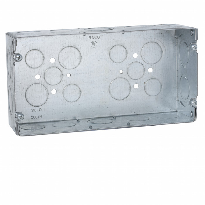 RACO 942 3-Gang Welded Steel Outlet Box, 2-1/2 inch Deep