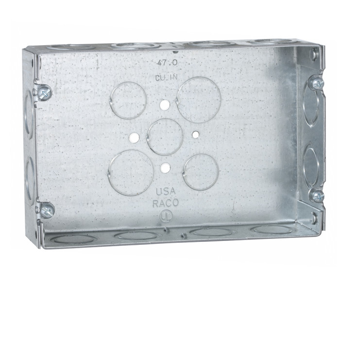 RACO 951 2-Gang Electrical Box, 1-5/8" Deep