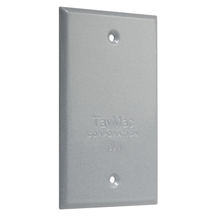 TayMac BC100S Die Cast Metal 1-Gang Flat Blank Wallplate Cover, Powder Coated Finish