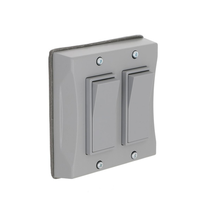 Bell 5127-0 Outdoor Comforts Series 2-Gang Vertical Decorator Weatherproof Cover, Gray