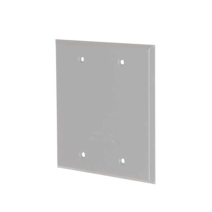 Bell 5175-0 2-Gang Weatherproof Blank Cover, Gray Aluminum