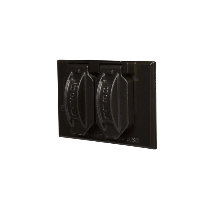 Bell 5180-2 1-Gang Horizontal Weatherproof Duplex Cover in Bronze Aluminum