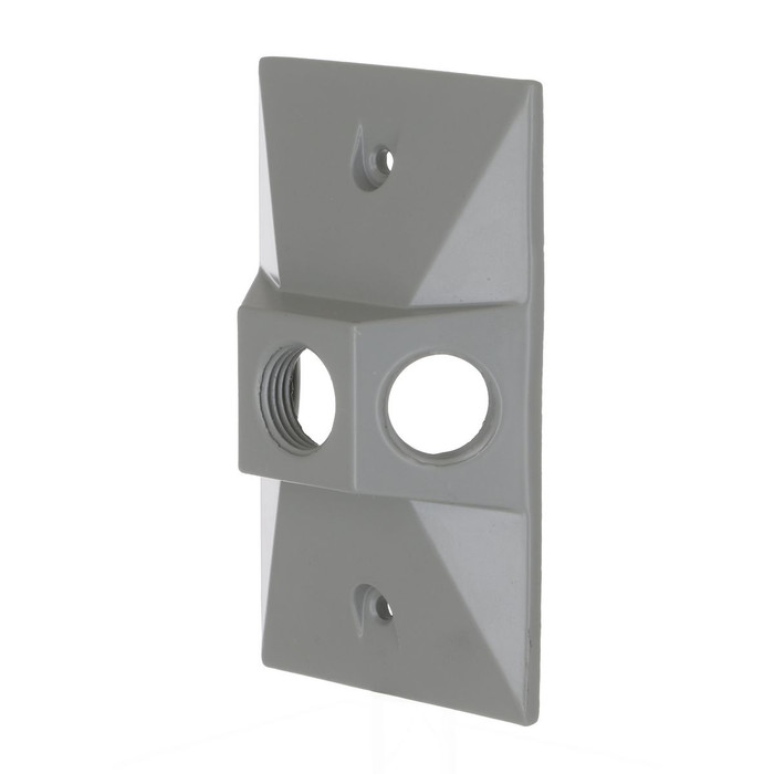 Bell 5189-0 1-Gang Weatherproof Cluster Cover, Die-Cast Aluminum with Three 1/2 in. Outlets, Gray