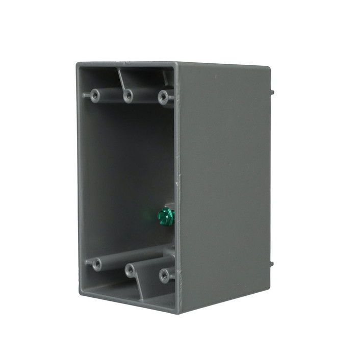 Bell 5386-0 1-Gang Weatherproof Deep Box, Aluminum, Three 3/4 in. Threaded Outlets