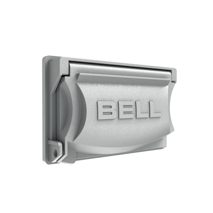 Bell MX1250S 1-Gang Flip Weatherproof Cover, Vertical/Horizontal, 12-in-1 Configuration, Gray Aluminum