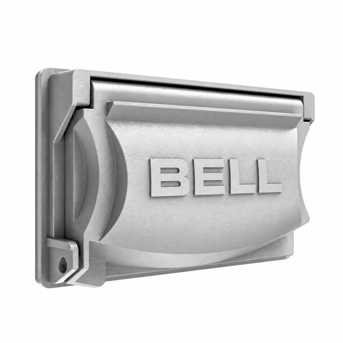 Bell MX1250S 1-Gang Flip Weatherproof Cover, Vertical/Horizontal, 12-in-1 Configuration, Gray Aluminum
