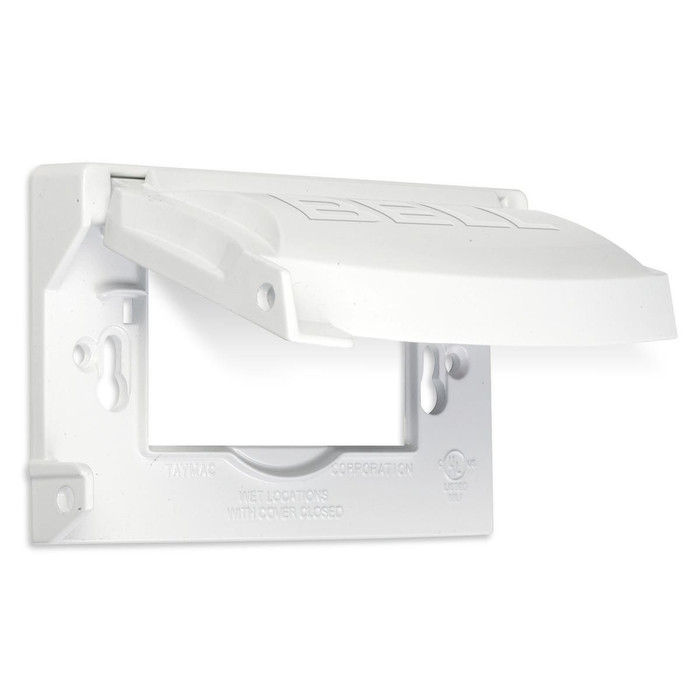 Bell MX1250W 1-Gang Flip Weatherproof Device Cover, Aluminum, White