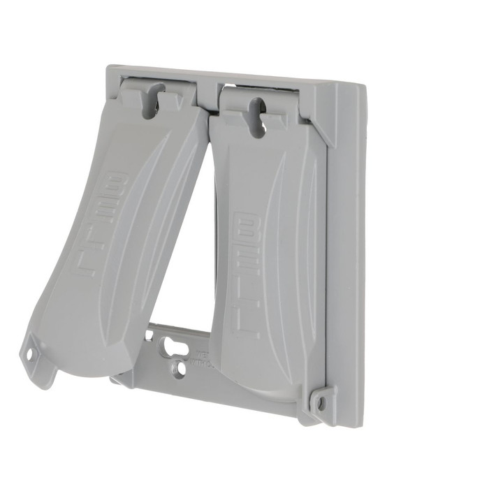 Bell MX2050S 2-Gang Aluminum Flip Weatherproof Cover, Gray