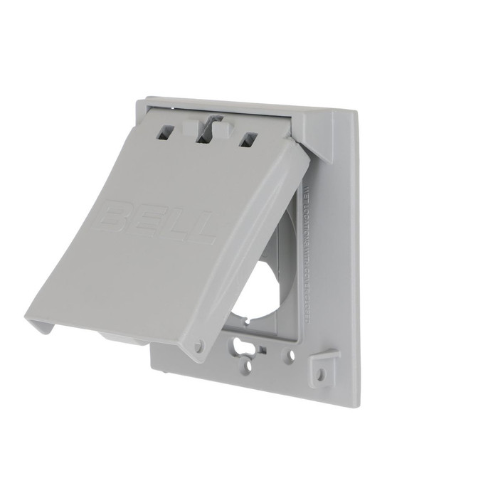 Bell MX2150S 2-Gang Vertical/Horizontal Flip Weatherproof Cover, Aluminum, Gray