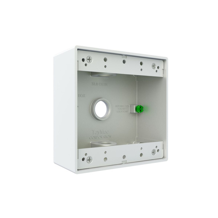 TAYMAC DB350WH 2-Gang Weatherproof Box with Three 1/2 in. Threaded Outlets, White