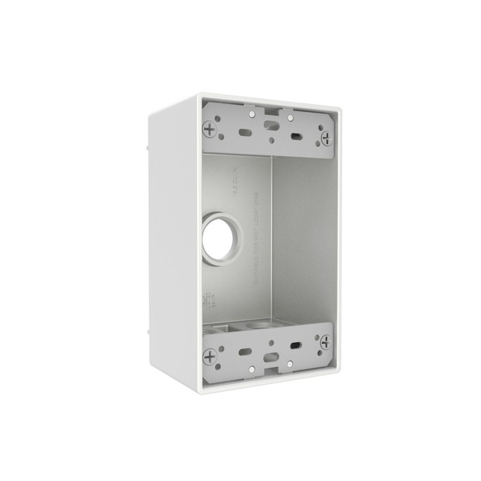 TAYMAC SB550WH 1-Gang Weatherproof Outlet Box, Five 1/2 in. Threaded Outlets, White