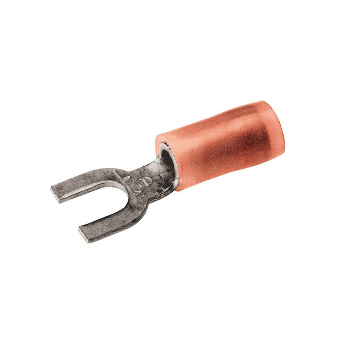 Burndy TN186F INSULUG Nylon Fork Terminal, 22-18 AWG, #4-6 Stud, 100-Pack