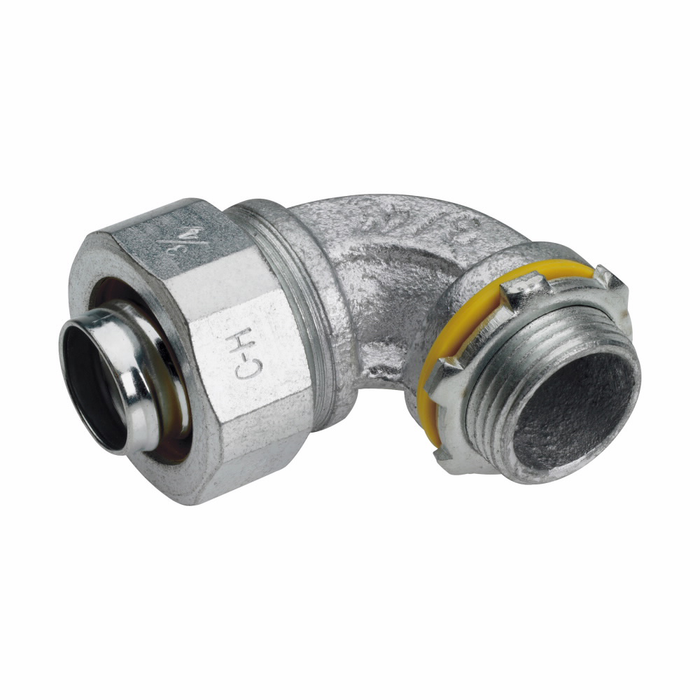 Crouse-Hinds LTB20090 Zinc Electroplated Malleable Iron Insulated 90-Degree Liquidtight Connector 2-Inch Liquidator