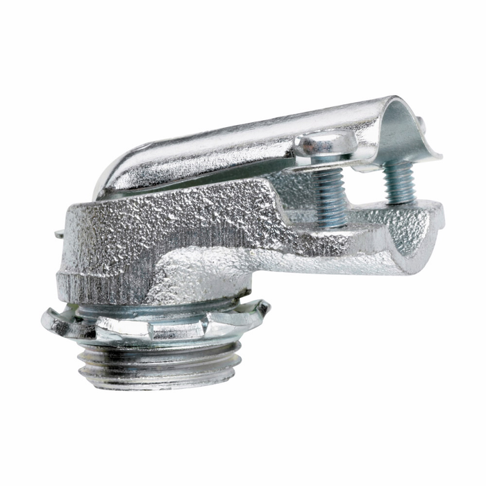 Crouse-Hinds FMC clamp type connector, FMC, 90° angle, Non-insulated, Malleable iron