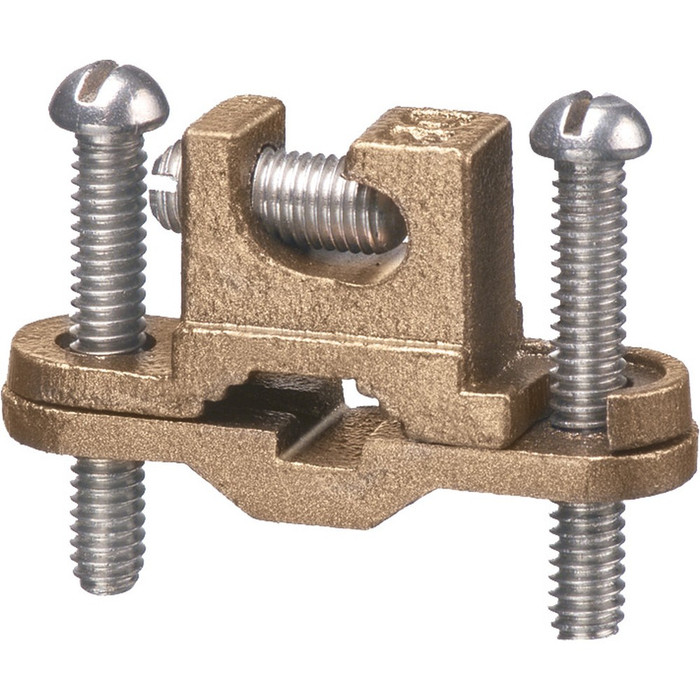 Arlington Industries 717DB Bare Wire Ground Clamp with Open Lug, Solid Bronze, 3/8" to 1" Pipe
