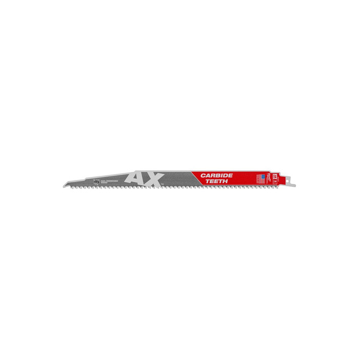 Milwaukee 48-00-5227 12" AX SAWZALL Blade with Carbide Teeth for Wood with Nails