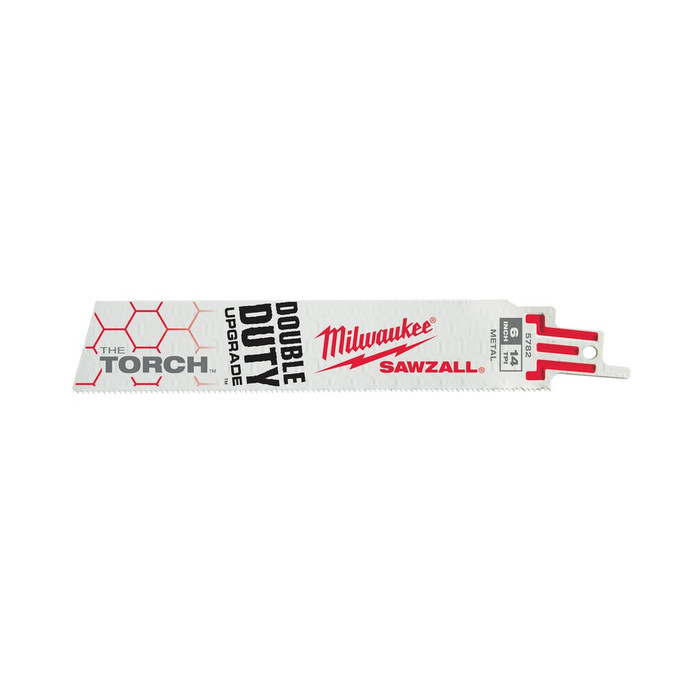 Milwaukee 48-01-7782 TORCH SAWZALL 6" 14 TPI Metal-Cutting Blade, Bulk 100-Pack