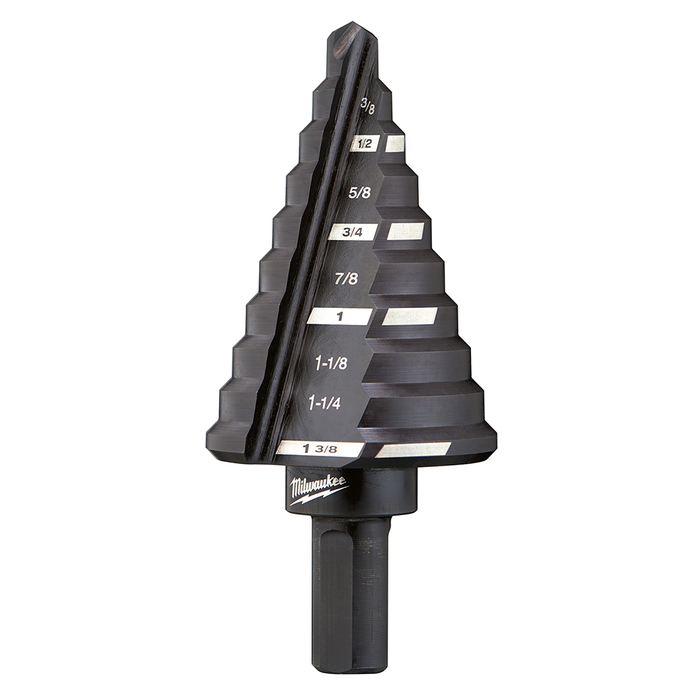 Milwaukee 48-89-9205 #5 Step Drill Bit, 1/4" - 1-3/8" by 1/8" Step Increments