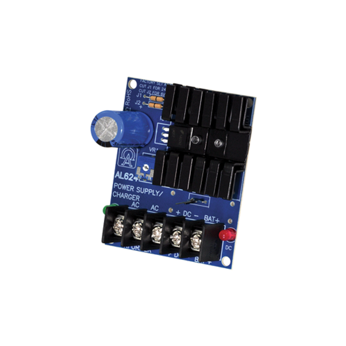 Altronix AL624 Linear Power Supply Board, Input 16VAC to 24VAC, 20VA to 40VA, Single Selectable Output, 6/12VDC at 1.2A or 24VDC at 0.75A