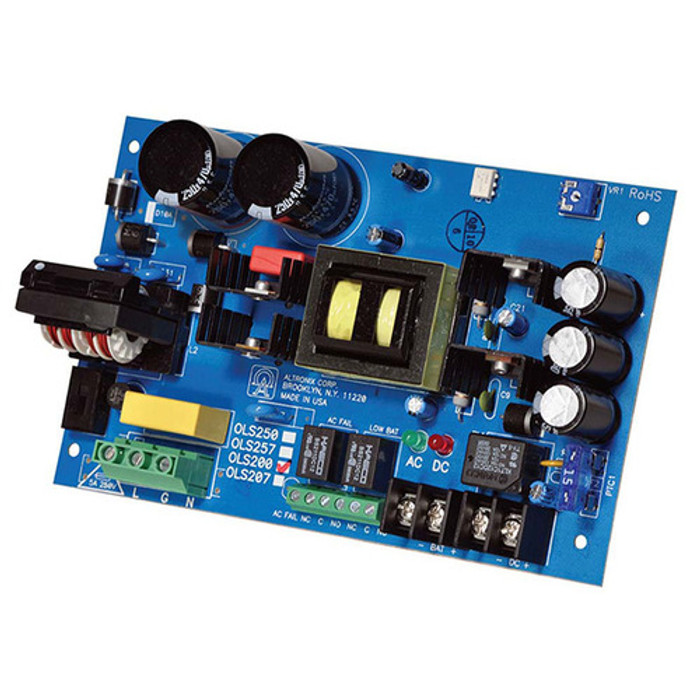 Altronix OLS200 Offline Switching Power Supply Board, 115VAC 50/60Hz at 1.9A Input, 12/24VDC at 10A Output