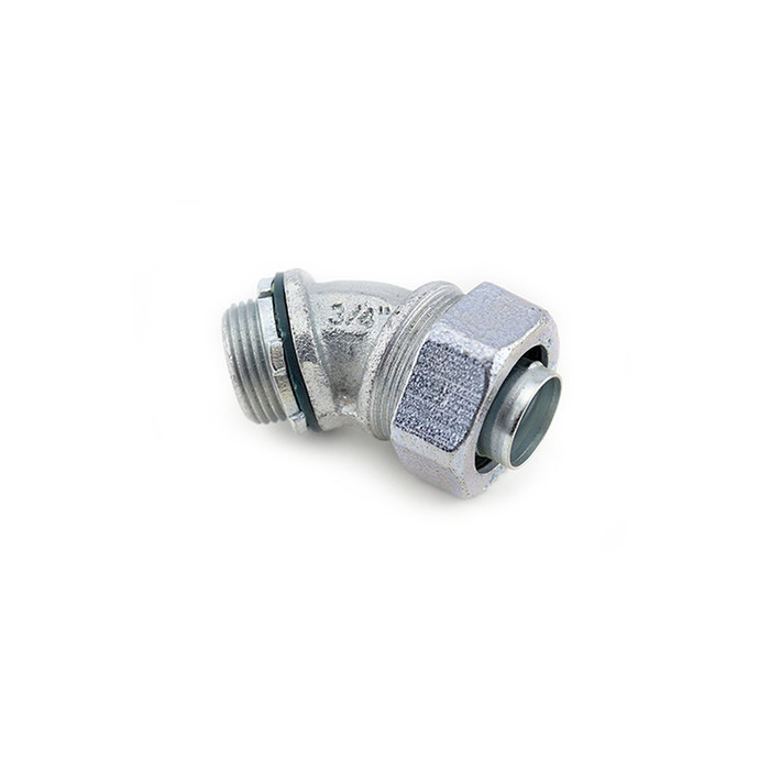 Bridgeport Fittings 451-SLT 3/4" Liquidtight 45° Connector, Malleable Iron