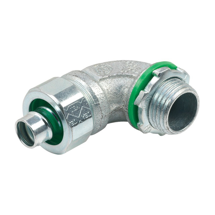 Bridgeport Fittings 479-SLT 4" Liquid Tight 90-Degree Connector, Malleable Iron