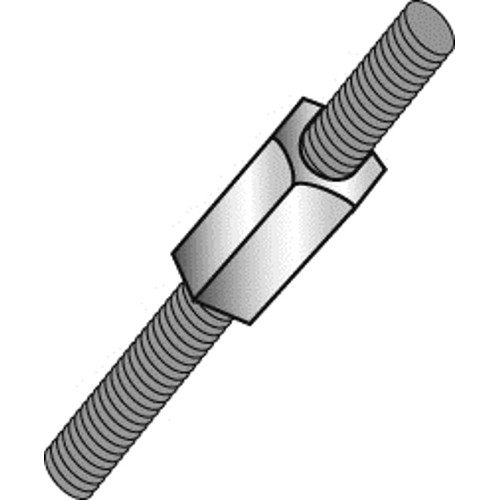 Minerallac 59625J Hex Reducing Coupling, 1/4"-20 to 3/8"-16, Zinc-Plated Finish, Pack of 100