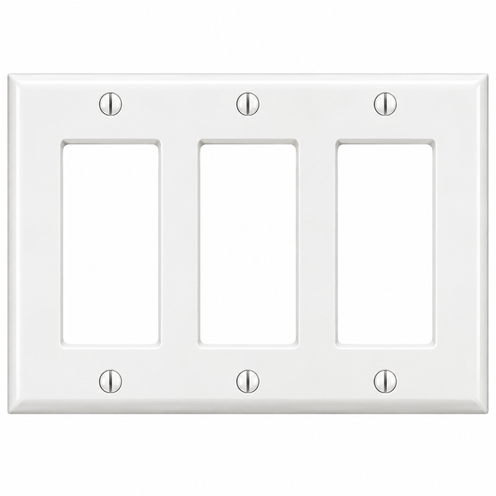 Mulberry 86403 Steel Device Mount 3-Gang GFI Block Wallplate, White