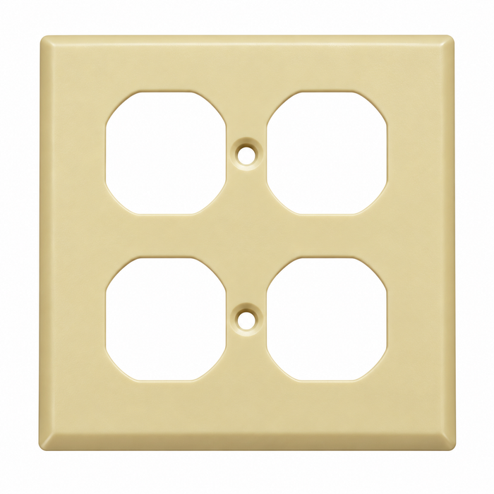 Mulberry 99102 Steel 2-Gang Duplex Receptacle Wallplate in Ivory