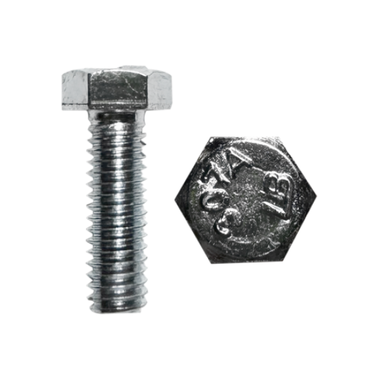 Minerallac 1/4-20 Grade 2 Hex Head Tap Bolt, Zinc Plated Steel
