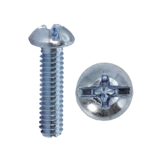 Minerallac 1/4-20 Round Head Machine Screws with Phillips/Slotted Combo Drive