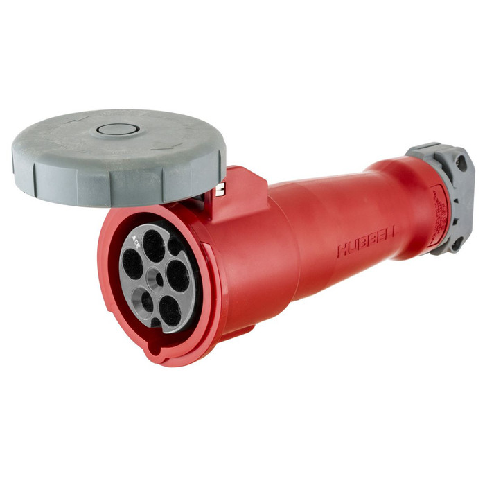 Hubbell Wiring HBL560C7W Industrial Grade Watertight Pin and Sleeve Receptacle, 4-Pole 5-Wire, 60-Amp 277/480V 3-Phase