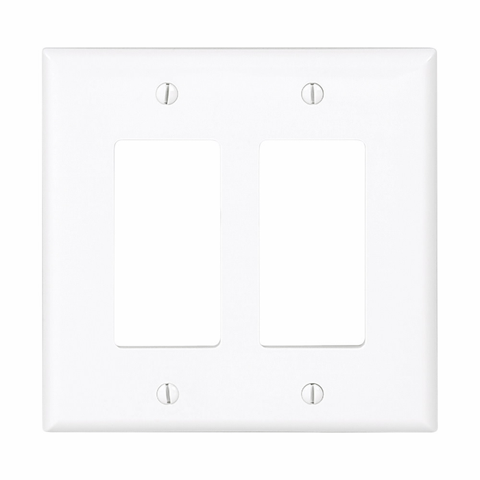 Eaton Decorator/GFCI Wallplate, White Polycarbonate, Mid-Size