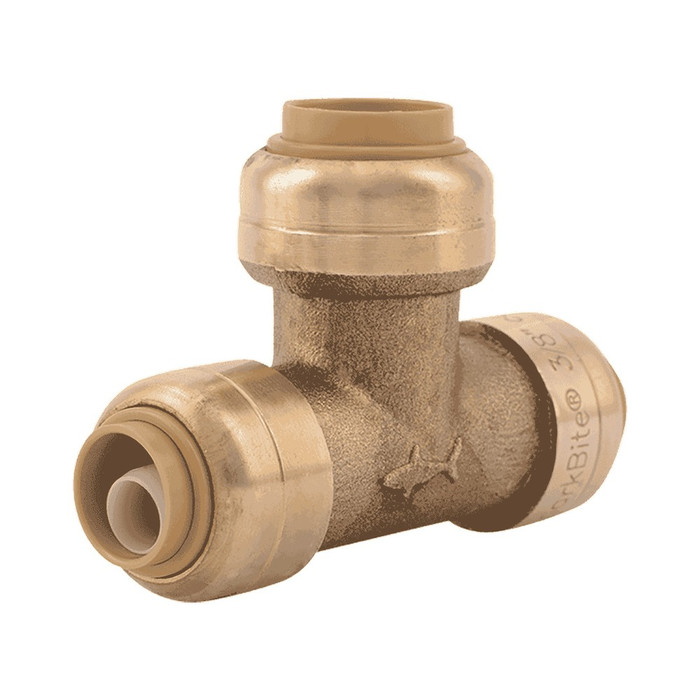 SharkBite U364LF Push-Fit Tee, 3/8" x 3/8" x 1/2", Rough-In Fitting