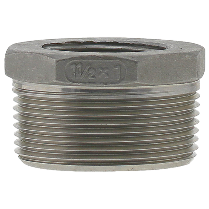 Boshart SS304B73 304 Stainless Steel Reducing Bushing, ISO4144 Threaded