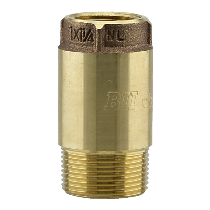 Boshart 17CVMF-125-100N Brass Check Valve, 1-1/4" MIP x FIP, No-Lead