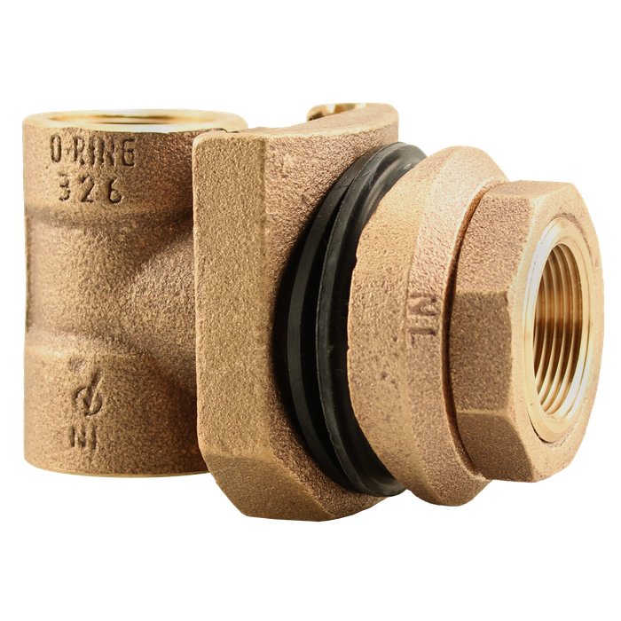 Boshart HARPT825 1-1/4" No-Lead Poly Pipe Adapter, Brass