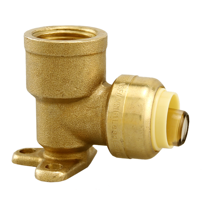 Boshart BPF-DE05NL 1/2" Push-Fit No-Lead Brass Drop Ear Elbow