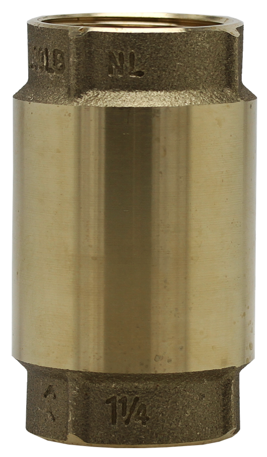 Boshart 17YBCV125NL No-Lead 1-1/4" Brass Check Valve, Threaded