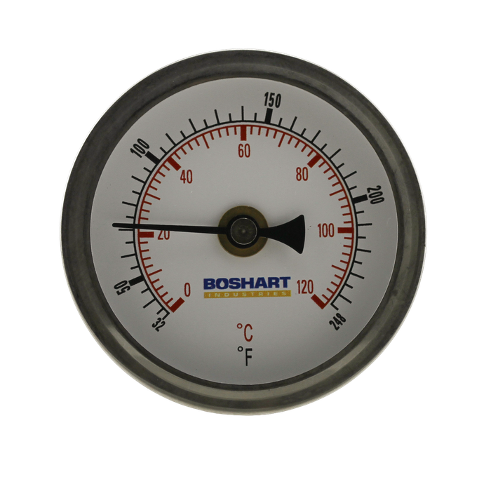 Boshart TW25-CB2-250-SS25 Stainless Steel Dial Thermometer