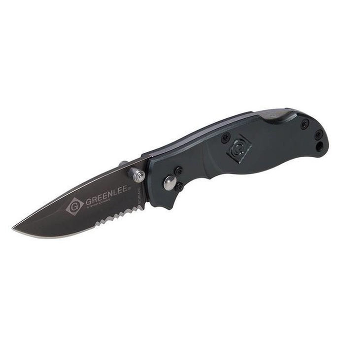 Greenlee 0652-25 Titanium-Coated Drop Point Pocket Knife, Aluminum Handle