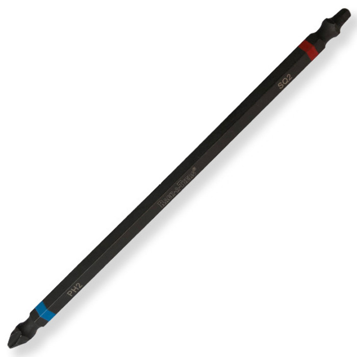 Rack-A-Tiers 70224BR Square #2 Double-End Impact Bit, 4-Inch OAL
