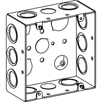 Orbit 5SDB-MKO 4-11/16" Square Welded Outlet Box, 2-1/8" Deep with MKO, Pack of 100