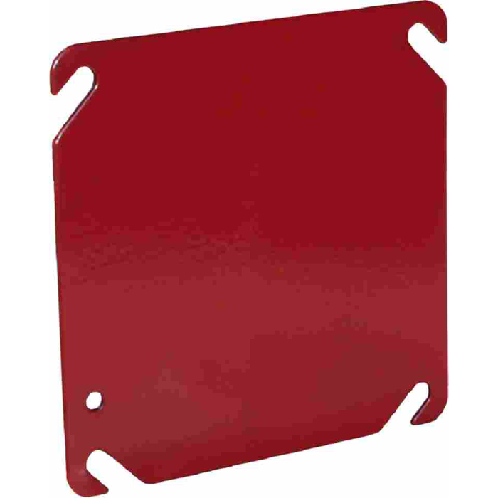Orbit FA-4BC 4" Square Fire Alarm Blank Cover, Red Galvanized Steel