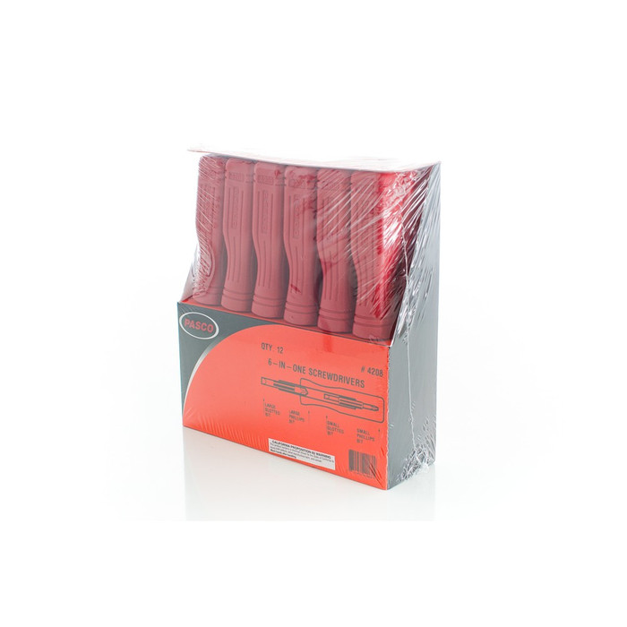 Pasco 4208-C 6-In-1 Screwdriver for Plumbing and Maintenance