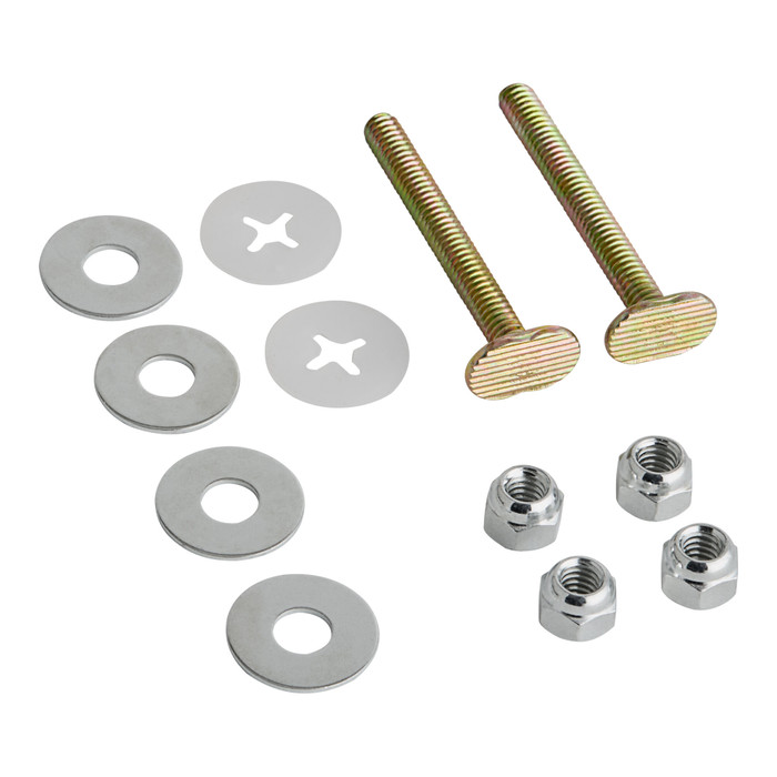 Eastman 40027 Brass-Plated Closet Bolts, 1/4" x 2-1/4", Toilet Flange Bolt Set