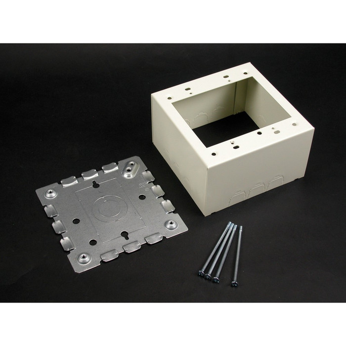 Wiremold 5744-2WH Two-Gang Extra Deep Switch and Receptacle Box Fitting, White Steel