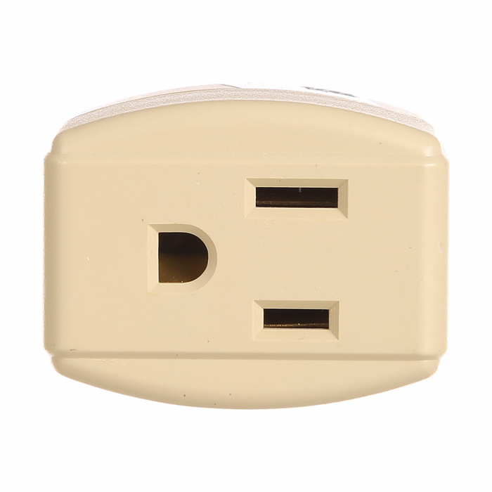 Eaton 1482V-BOX Three-Outlet Cube Tap, Ivory Thermoplastic, 15A 125V